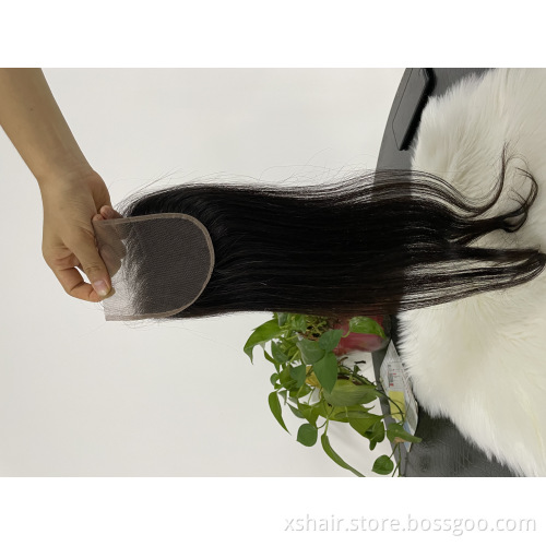 Straight Cuticle Aligned Remy Brazilian 13*6 Lace Closures 6*6 Lace Frontal Human Hair Closures